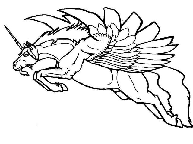 Coloring Pages Unicorn Free HQ Image Clipart